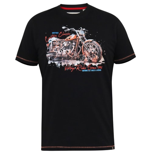 D555 Lorne Custom Classic Print T-Shirt Washed Black